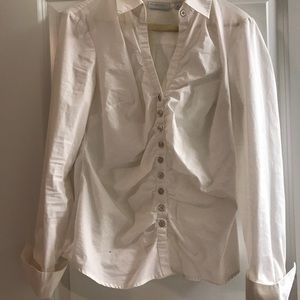 White button up blouse